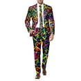 thumbnail image 4 of YAYUBA Mens Heart Suit Valentines Day Slim Fit Printed Blazer and Pants Love 2 Piece Outfit for Party and Wedding, 4 of 6