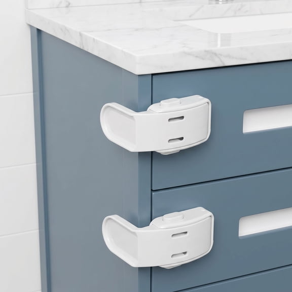 4 Pack Drawer Locks Baby Proofing,  Child Proof Cabinet Locks Baby Safety Botton Latches For Bedstand Drawers Room Side Furniture Corner Edges