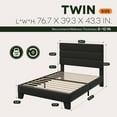 thumbnail image 7 of Einfach Twin Bed Frame, Platform Bed Frame with Panel Upholstered Velvet Headboard, Black, 7 of 7