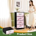 thumbnail image 2 of 4 Drawer Vertical Storage Dresser cherry blossoms this both laterally vertically to endless with Wood Top Fabric Pull Drawers, 2 of 8