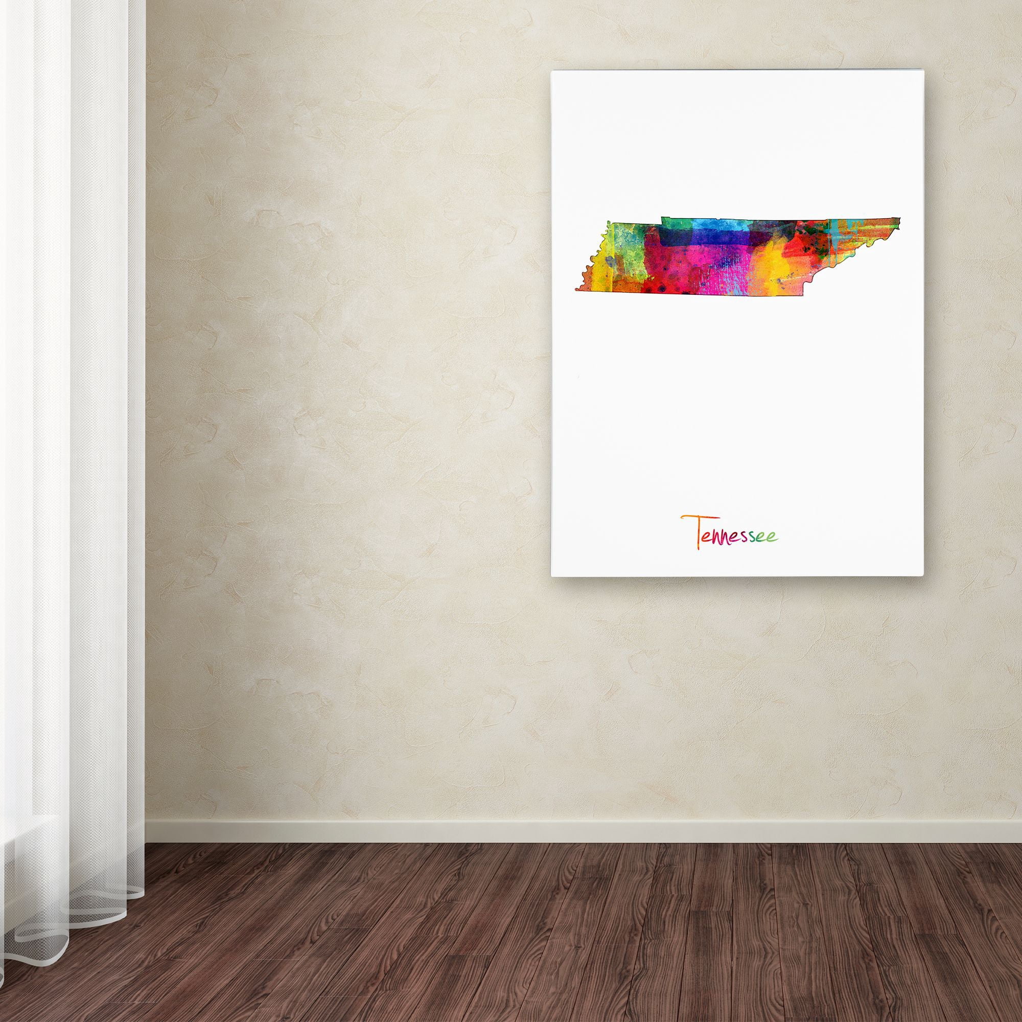 "Tennessee Map" Canvas Art by Michael Tompsett