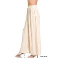 thumbnail image 2 of Zenana Women’s Woven Airflow Elastic Waistband Wide-Leg Loose Fit Pants, 2 of 6
