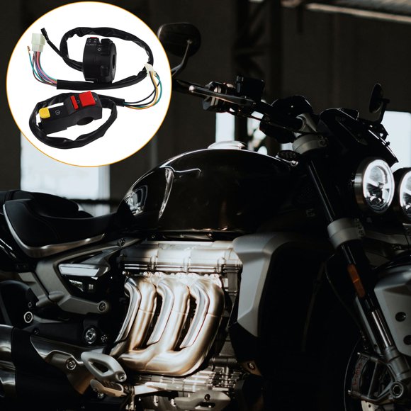 ADDHAT 2Ud Botón Pulsador Para Manillar De Motocicleta En Color Negro Con Alta Durabilidad