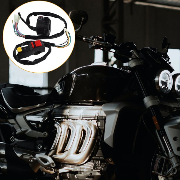 ADDHAT 2Ud Botón Pulsador Para Manillar De Motocicleta En Color Negro Con Alta Durabilidad
