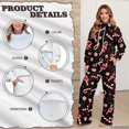 thumbnail image 6 of Glofpot Womens 2 Piece Casual Outfits, Turtleneck Sweatshirt, Lounge Set Drawstring Tracksuit & Wide Leg Sweatpants Matching Sets, Fall Activewear, Fit for Travel, Home, Hangout,Christmas Candy Cane, 6 of 7