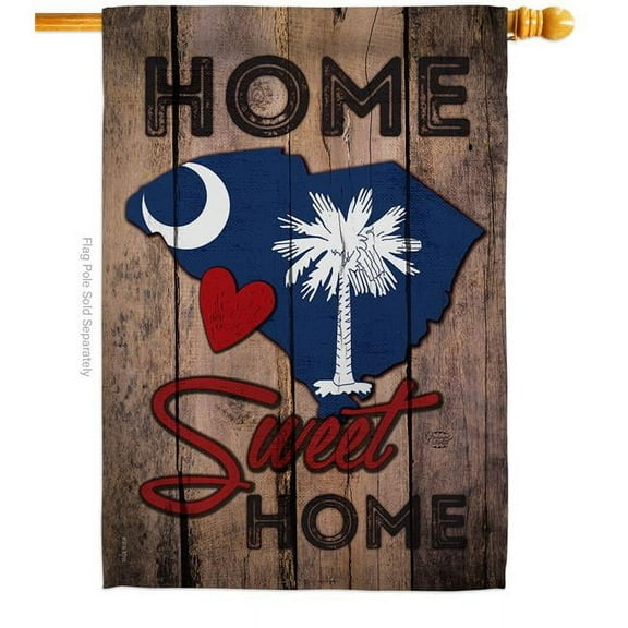 Ornament Collection 28 x 40 in. State South Carolina Home Sweet American State Vertical House Flag with Double-Sided Decorative Banner Garden Yard Gift