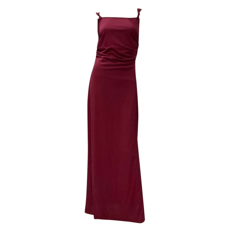 womens red leather dress Minimal Red Long Sleeves Body Con Women Leather Dress L / BROWN main image 1