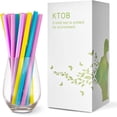 thumbnail image 4 of 100 Count 100% Compostable PLA Jumbo Smoothie Straws-2/5" Wide X 8 1/4" Long YANTONG Biodegradable Colorful Disposable Drinking Straws-Eco Friendly Plant-Based Plastic Milkshake Straws, 4 of 5