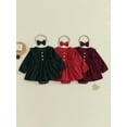 thumbnail image 3 of Miaouyo Infant Baby Girls 2Pcs Fall Romper 0 3 6 12 18 24 Months Long Sleeve Button Front Skirt Romper with Headband, 3 of 9