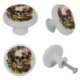 thumbnail image 4 of PhooArto Vintage Skull Flowers 4 PCS Crystal Glass Cabinet Knobs, Drawer Kitchen Cabinets Dresser Cupboard Wardrobe Pulls Handle - Glowing in the Dark, 4 of 7