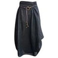 thumbnail image 5 of 2026 ! under $5 asdoklhq Womens Plus Size Dresses Under $15Women's Casual Solid Loose Sashes Mid-Calf Women's Skirt, 5 of 5