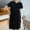 Black, variant on SGFCWSX Women Maternity Dress, Shorts Sleeve Crewneck Solid Color Sleeveless Mid Length Nightgown Pregnancy Skirt Black XXL