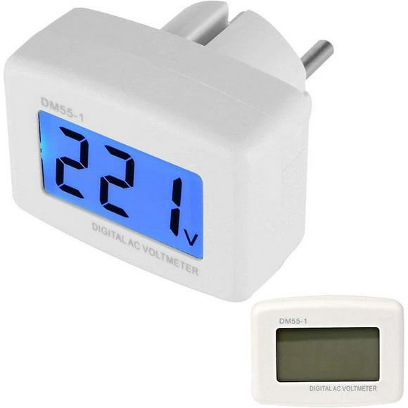 Jinsinto220v Blue Backlight Digital Lcd Voltmeter Panel Voltage Tester Eu Plug Dm55-1 Ac 80-300v