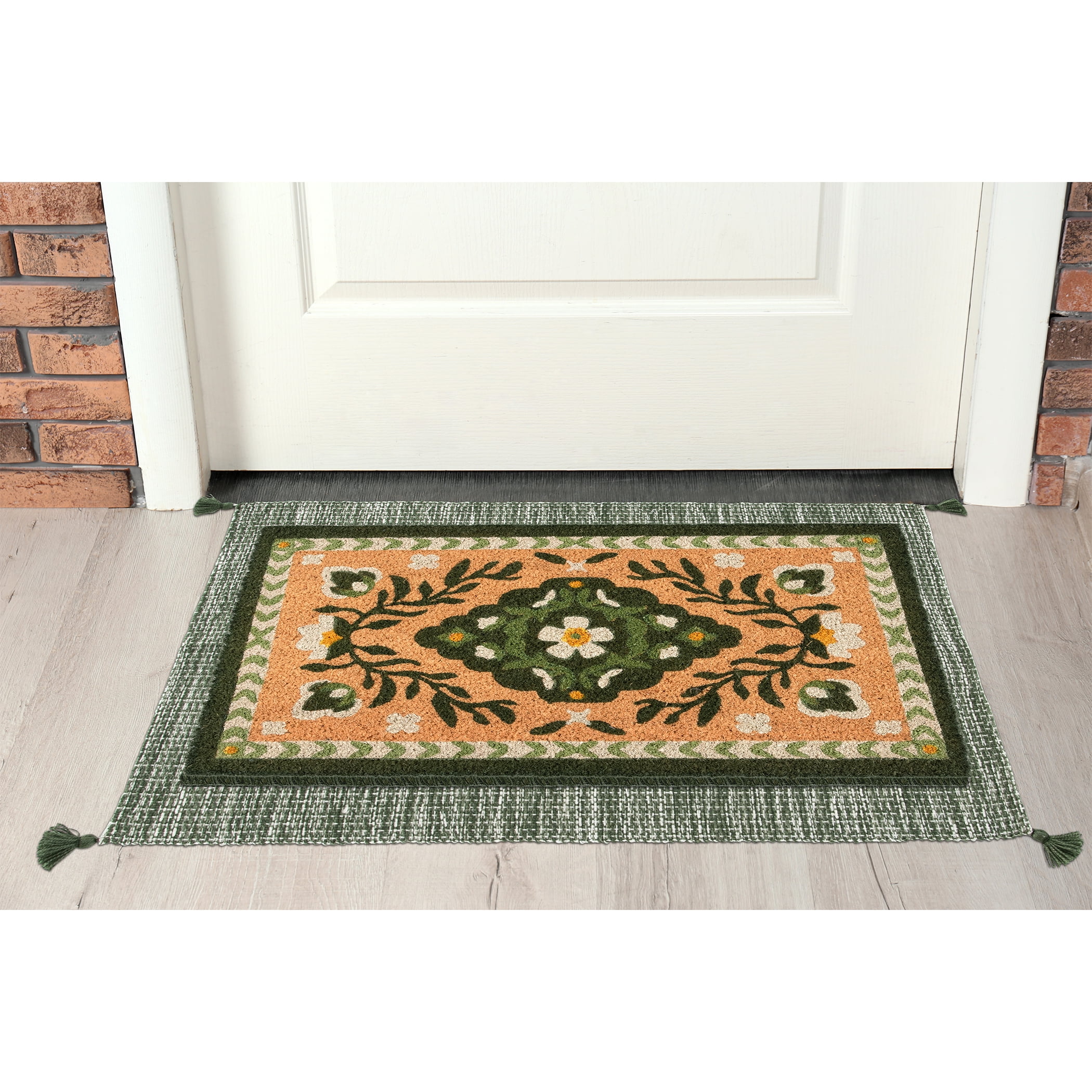 Home Décor Collection Green Persian Outdoor Doormat, 18"x30"