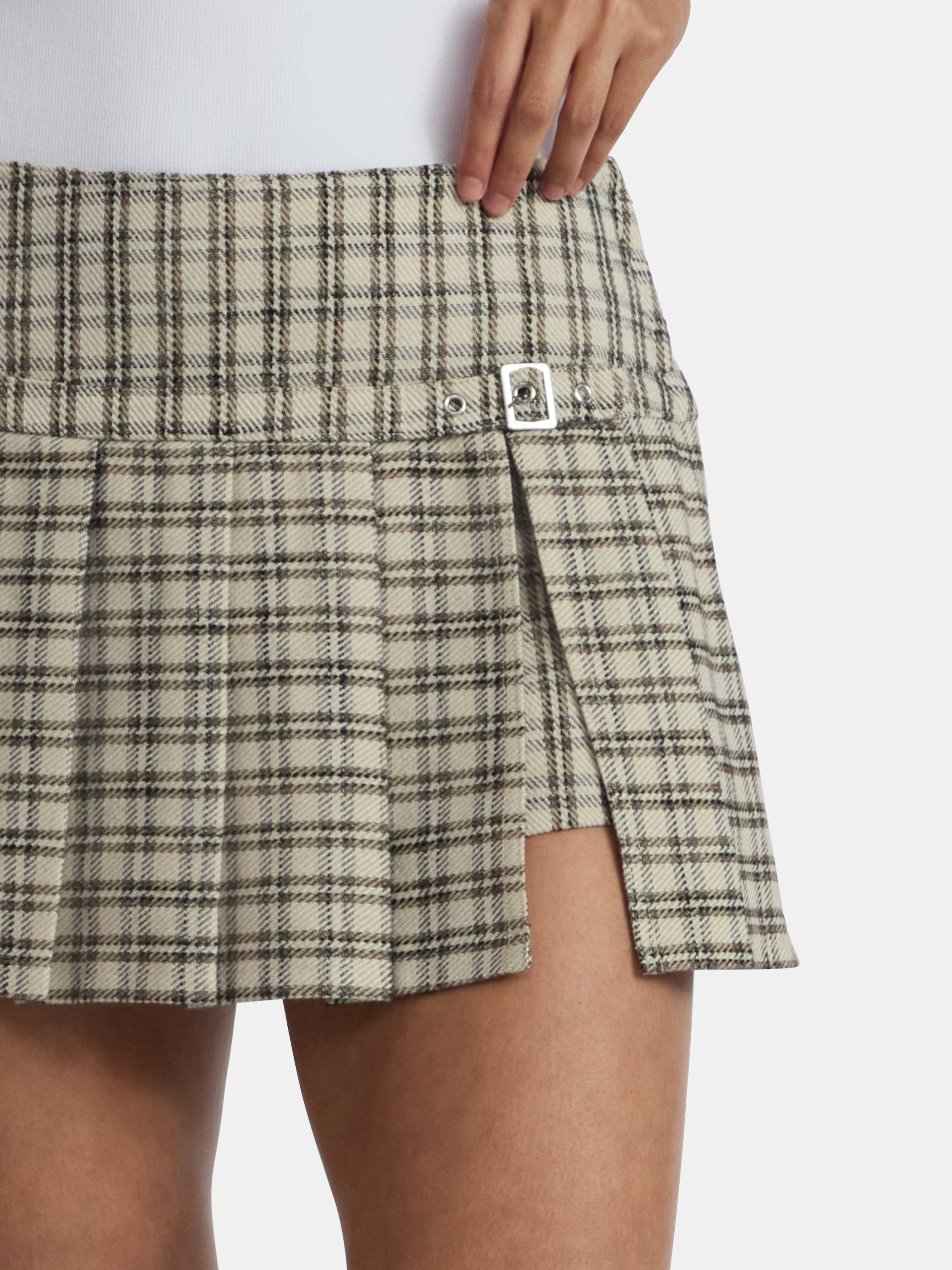 Madden NYC Women's Pleated Plaid Mini Skort, Sizes XXS-XXL