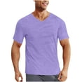 thumbnail image 5 of 2 Pack Mens V Neck T-Shirts Athletic Workout Short Sleeve Stretchy Slim-Fit Tees Tops Pullover Solid Color Casual Breathable Running Tshirts, 5 of 8