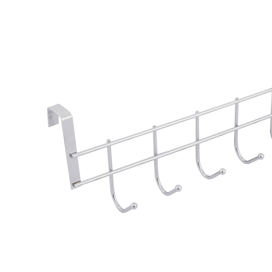 Unique Bargains Metal Household Bathroom 5 Hooks Towel Clothing Belt Hanger Hook Silver