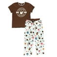 thumbnail image 3 of Lazy One Women's Pajama Set, Short Sleeves with Cute Prints, Relaxed Fit, Coffee First, 3 of 7