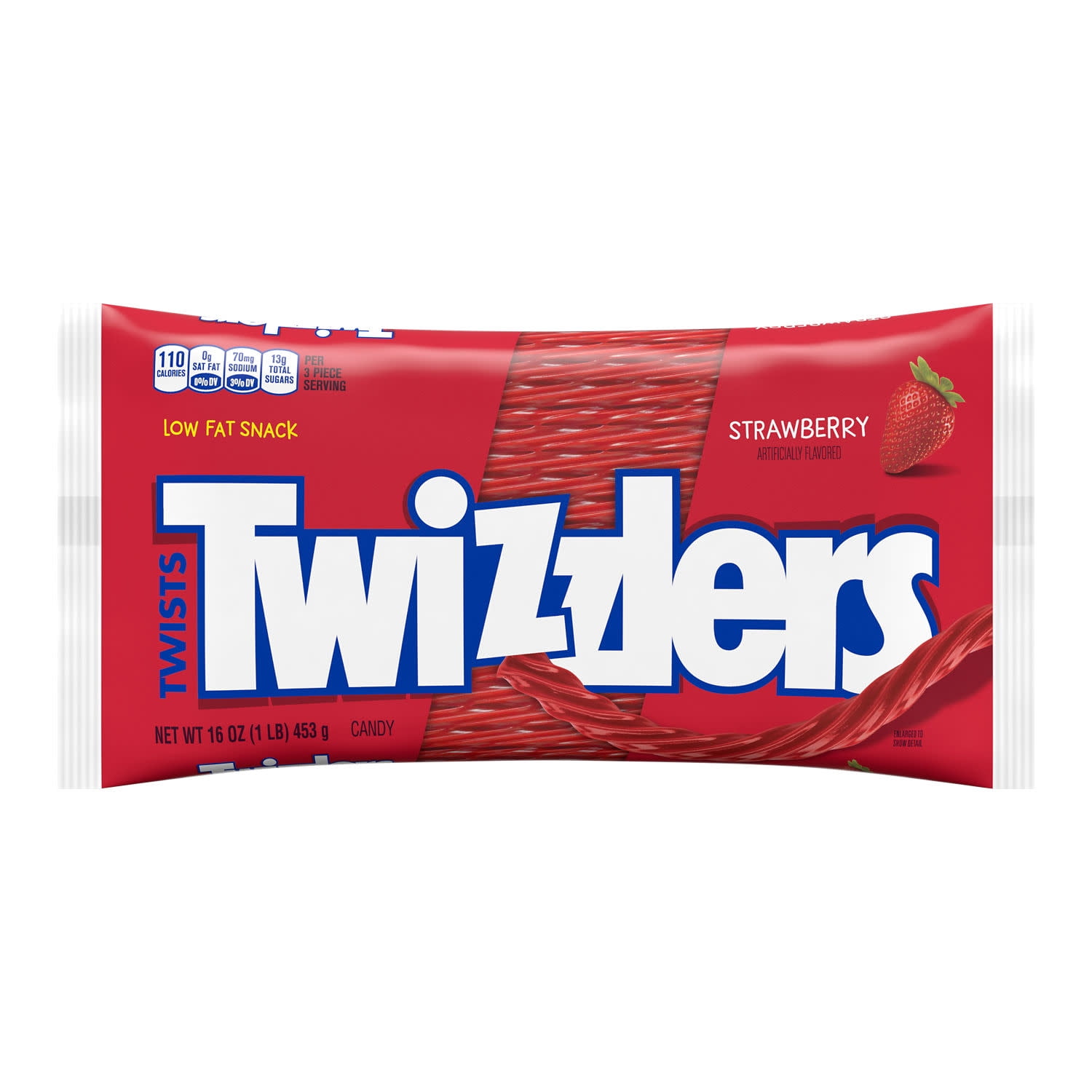 Twizzlers Twists Strawberry Flavored Licorice Style, Chewy Candy Bag, 16 Oz