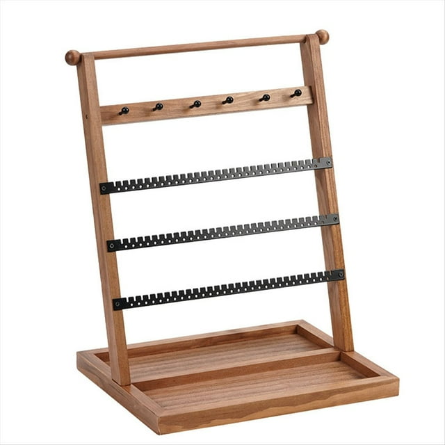 Estante de JoyeríA de Madera, Torre de 5 Pisos, Estante de ExhibicióN para JoyeríA, Aretes ExtraíBles, Collares, Anillos, Soporte de JoyeríA Rectangular