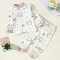 thumbnail image 3 of Odeerbi 3-9 Años Niños Trajes Sudaderas Algodón Conejo Cuello Redondo Sudaderas Pantalones Dos Piezas Conjunto Manga Larga, 3 of 3