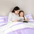 thumbnail image 4 of Erosebridal Glitter Print Letter R Full Size Comforter Sets for Girls, Purple Princess Bow Bedding Sets for Women, Reversible, 3pcs, 4 of 6