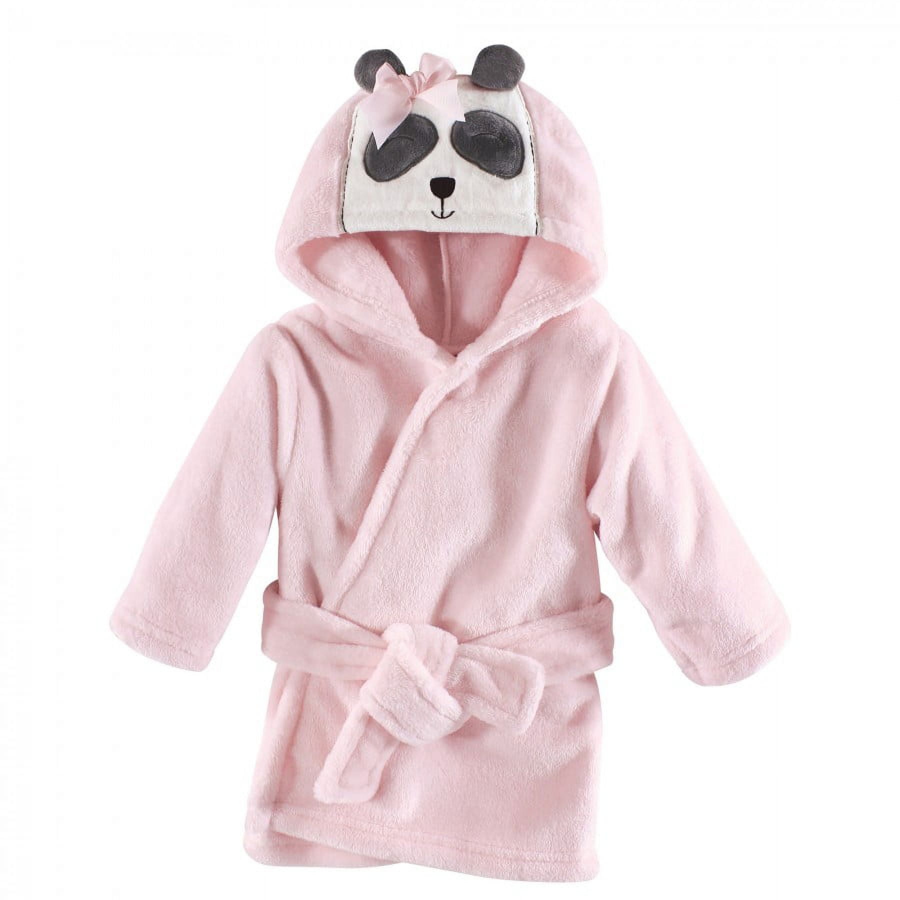Hudson Baby Infant Girl Plush Animal Face Bathrobe Miss Panda 0-9 Months