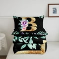 thumbnail image 5 of Erosebridal Purple Rose Comforter Sets Full Size, Initial Letter B Comforters & Duvets, Cartoon Monogrammed Reversible Duvet Insert, Lightweight Bedroom Decoration, 3pcs, 5 of 8