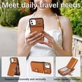 thumbnail image 4 of Allytechgroup iPhone 12 Mini Wallet Case, Ring Holder Stand Cards Slots Shockproof Retro Flip Back Cover Phone Case for Apple iPhone 12 Mini, Brown, 4 of 6