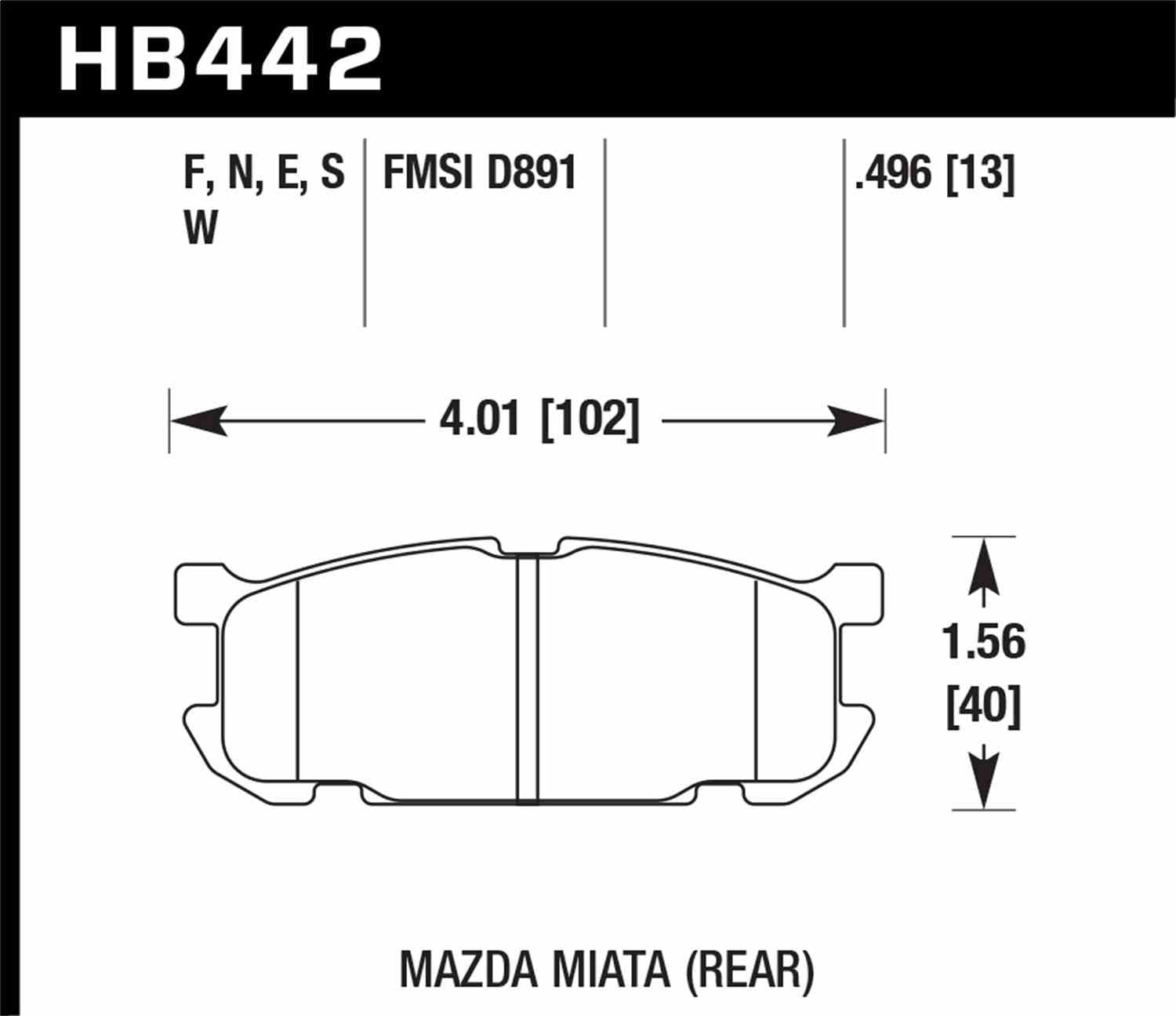 Hawk Performance HB442F.496 HPS Disc Brake Pad
