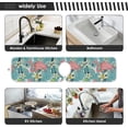thumbnail image 7 of Coolnut Flower Toucans Sink Splash Guard for Faucet 2 Packs Faucet Absorbent Mats, Flamingo Palm Leaf Faucet Handle Drip Catcher Quickly Drying Mat for Kitchen Counter Bathroom, 30"x5.5", 7 of 7