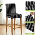 thumbnail image 4 of Boho Leaves Bar Stool Covers - Stretch Dining Chair Covers Set of 4, Black Abstract Vintage Stripes Modern Bar Chair Cover Removable Counter Stool Pub Chairs Slipcovers Protectors for Kitchen/Cafe, 4 of 9