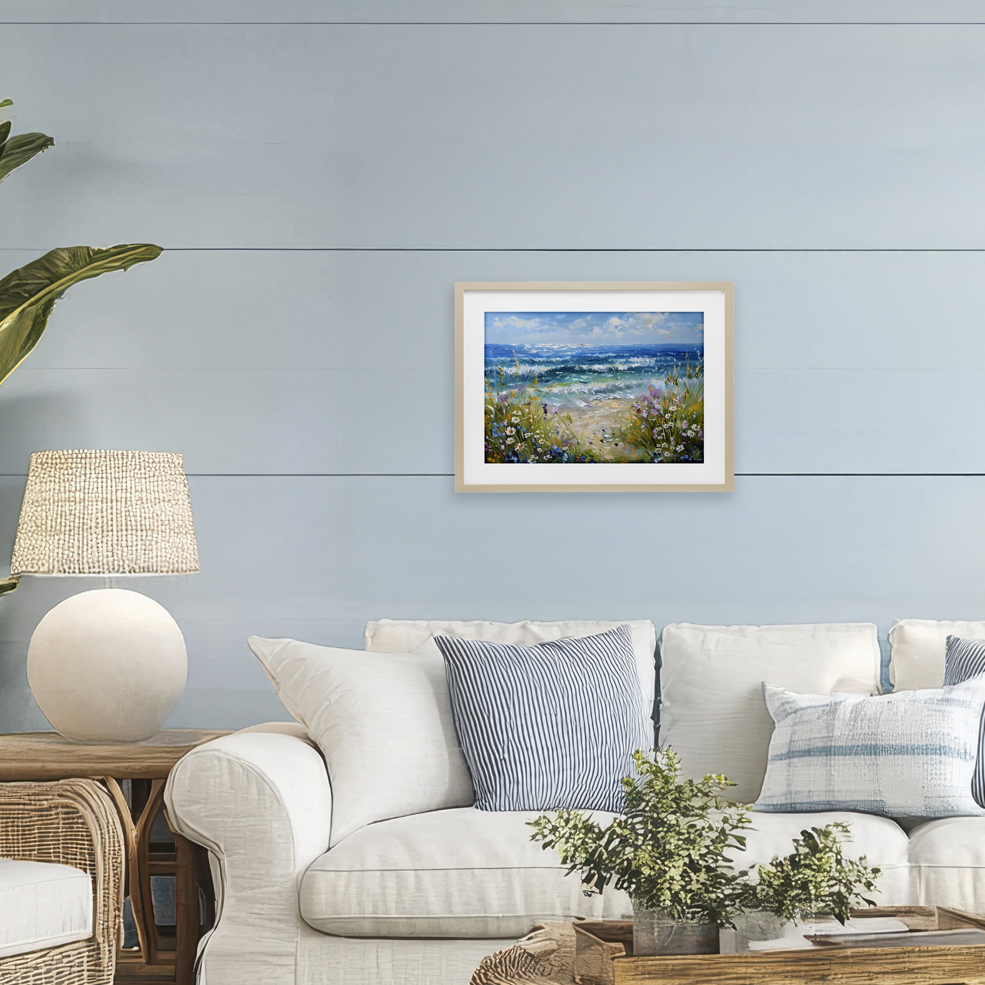 Stupell Industries Floral Beach Meadow by Ocean Birch Framed Print Under Glass, design by Creative Studio