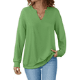 thumbnail image 2 of Fantaslook V Neck Sweatshirts for Women Pullover Long Sleeve Shirts Tunic Fall Tops Casual Lightweight Sweatshirts, 2 of 9