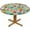 Floral-2, variant on Floral Round Tablecloth, Tropical Flowers Waterproof Elastic Fitted Table Covers for 44" Tables, Wipeable Tablecloths for Camping, Indoor, Outdoor, Green Leaves