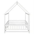 thumbnail image 6 of House Full Bed, Full Size Bed with Roof and Fence Guardrails, Wood Bed Frame for Teens, Girls & Boys, Easy Assembly (Gray), 6 of 7