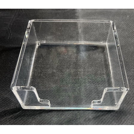 Clear Acrylic Sticky Note Holder Desk Organizer 3.94" X 3.94" X 1.77" Memo Dispe