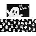 thumbnail image 1 of Halloween Kitchen Mat Set of 2,Boo Ghost Happy Halloween Floor Mats and Rugs Non Skid Washable for Kitchen Home Decor,Halloween Decorations and Accessories (17"x47"+17"x30"), 1 of 6