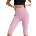 thumbnail image 5 of Vmvidoty Women Legging Plus Size High Waist Capri Yoga Leggings Cropped Pant for Workout Pink XL, 5 of 8