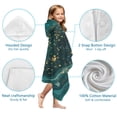 thumbnail image 7 of Teal Gold Marble Pattern Hooded Bath Towel，60"x35" for Ages 3 To 12 Kids, Quick Dry Lightweight Soft Microfiber Hood Beach Towel Cover Up for Kids, 7 of 7