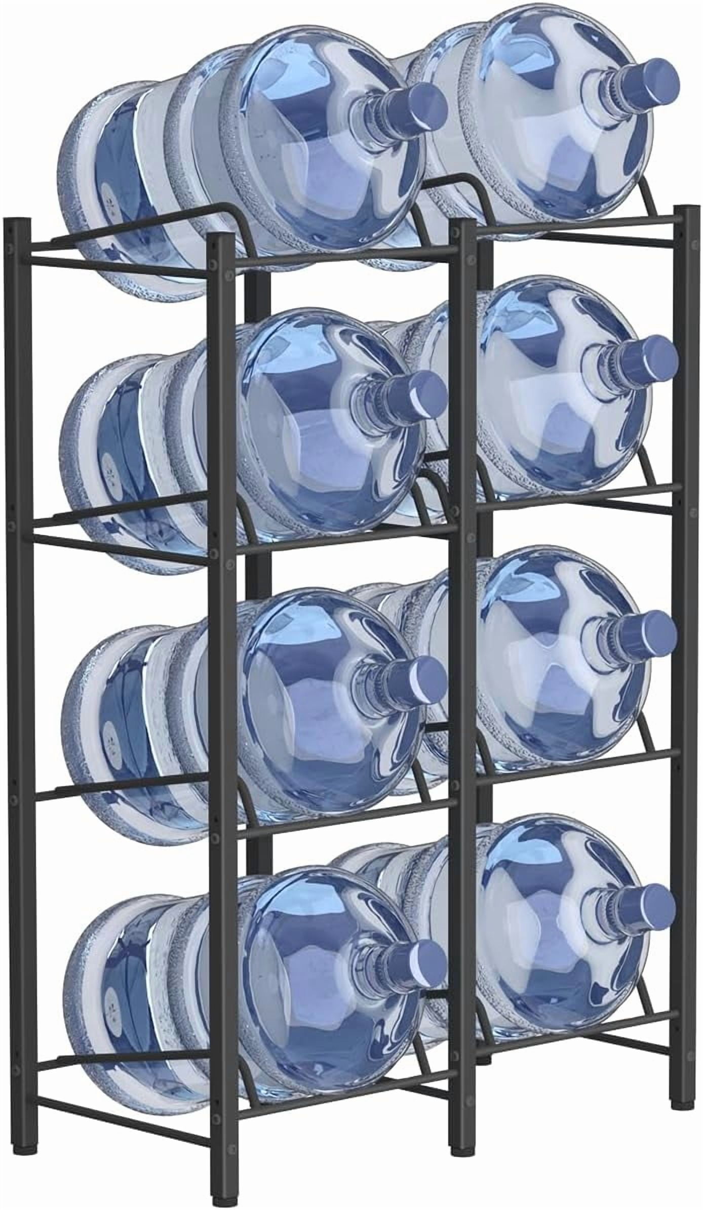 5 Gallon Water Jug Holder, Detachable 3 Tier Water Bottle Holder, Heavy Duty Water Jug Rack with 3 Slots, Water Bottle Storage for Home, Office, Garage, Black