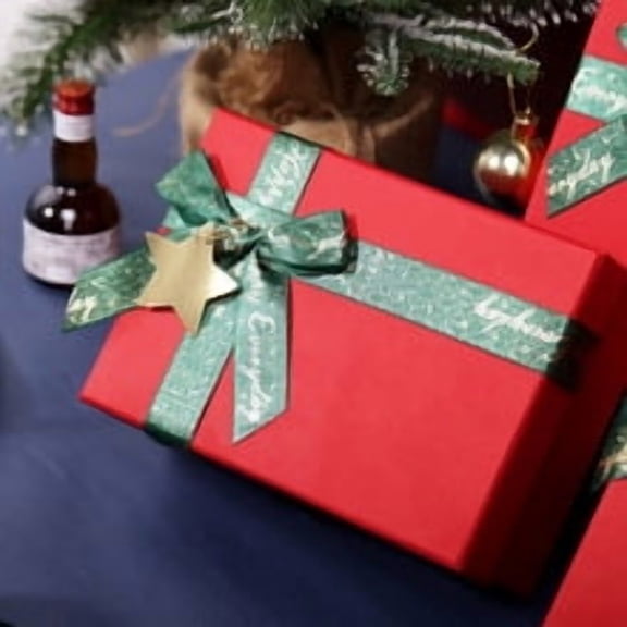 1-Pack Christmas Gift Boxes with Lids, Golden Ribbons, Red and Green, 4 Sizes Boxes for Holiday Gifting, Party Favors, Treats, and Hostess Decor15*15*7cm