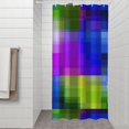 thumbnail image 2 of Blue and Purple Checkered Pattern Modern Waterproof Shower Curtain Set with 12 Hooks, Washable Decorative Bathroom Shower Curtain, 2 of 6