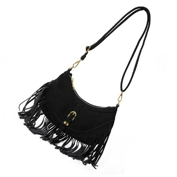 ROZYARD Elegant PU Crossbody Bag Shoulder Purse with Fringe for Modern Women