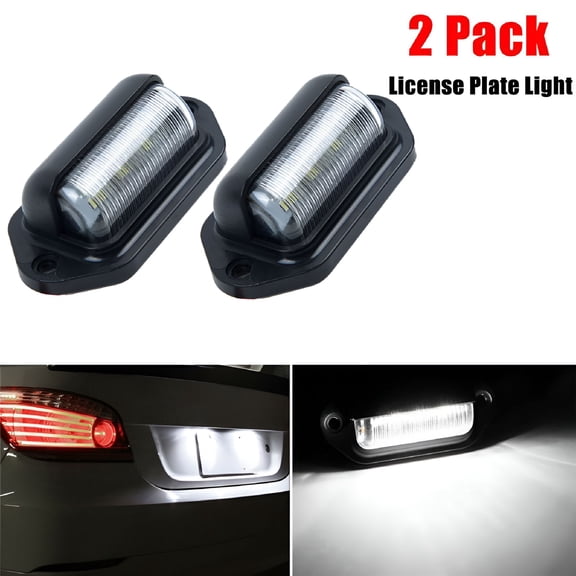 HIBIBUD 2pcs Waterproof 6 LED 12V License Plate Light Car Boat Truck Trailer Step Lamp