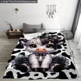 thumbnail image 2 of 1pc Daughter And Granddaughter Cute Calf Print Flannel Blanket, Warm And Soft, Suitable For Sofabed, Sofa, Camping And Travel, The Best Holiday Gift Blanket, Birthday Blanket, Gift Blanket, 2 of 6