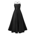 thumbnail image 5 of KaLI_store Wedding Guest Dresses for Women Spaghetti Strap Sleeveless Elegant Evening Party Dress Pleated Side Split Formal Maxi Dress Z2-Black,S, 5 of 5