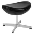 thumbnail image 1 of Pouf en cuir noir, 1 of 3