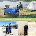thumbnail image 2 of Extra Long Collapsible Wagon Cart, 480LBS Heavy Duty Utility Wagons with All-Terrain Wheels, Foldable Grocery Carts for Gardening, Shopping, Beach, Camping, Black, 2 of 7