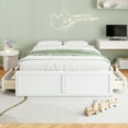 thumbnail image 4 of Harper & Bright Designs Queen Platform Beds with 6 Storage Drawers, Rustic Wood Queen Size Platform Bed Frame without Headboard, White, 4 of 15